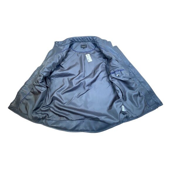 Pronto Uomo Mens Black Faux Leather Quilted Vest With Pockets Sz L - New - Picture 3 of 11